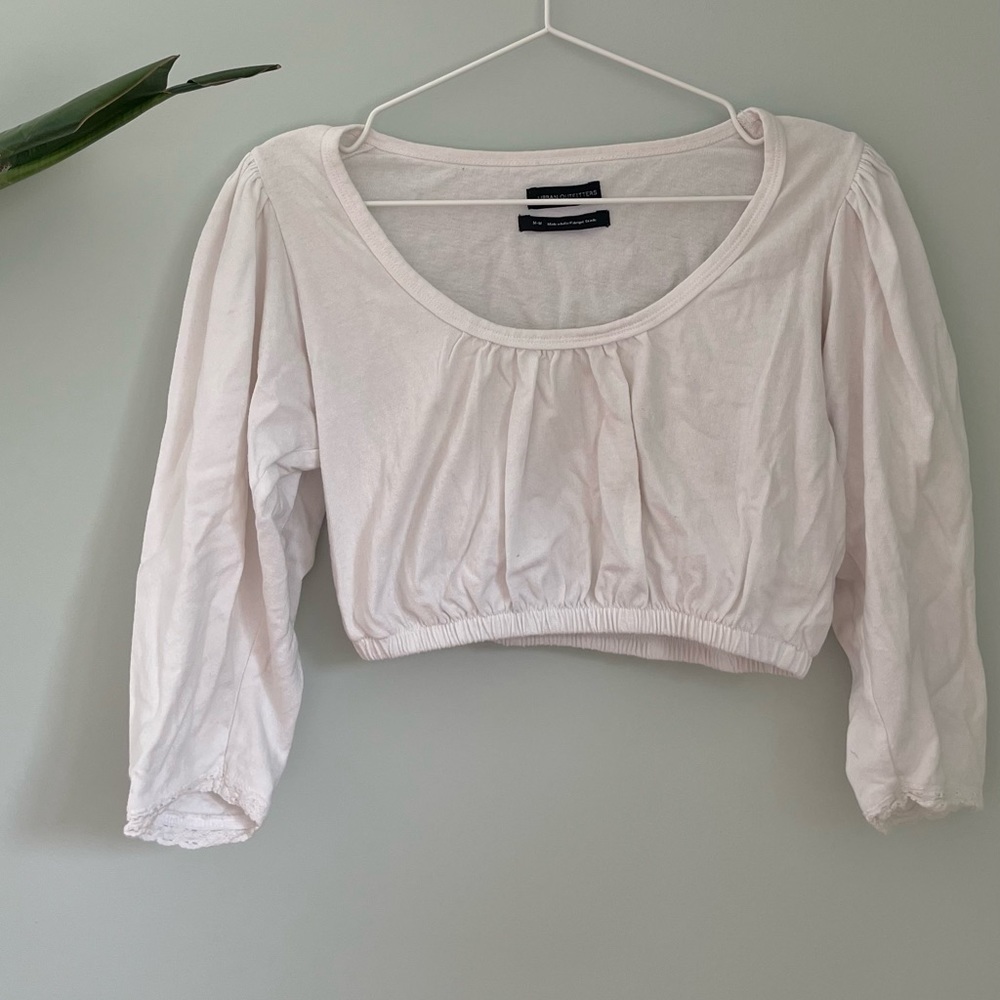 Urban Outfitters puff sleeve crop top white in size M